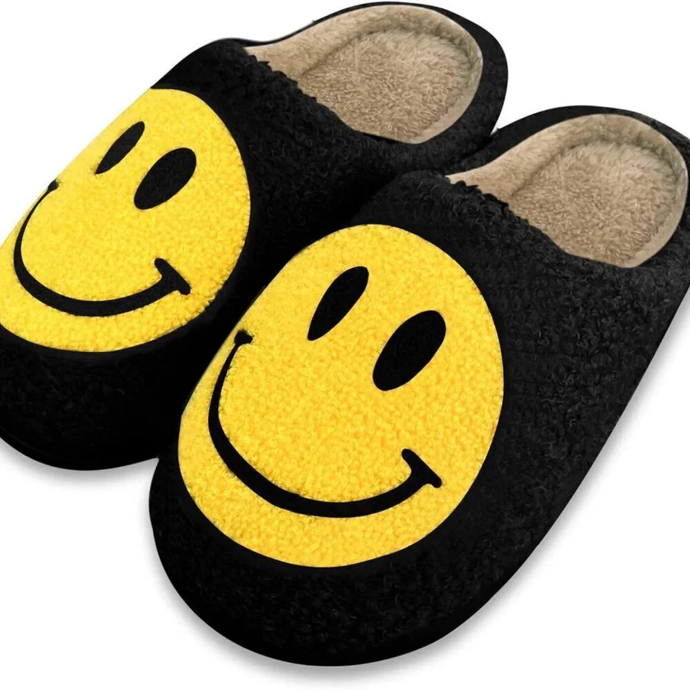 Women's Retro Plush Slippers Anti-Skid Sole White Size 5-11 Comfort Indoor - Picture 1 of 6